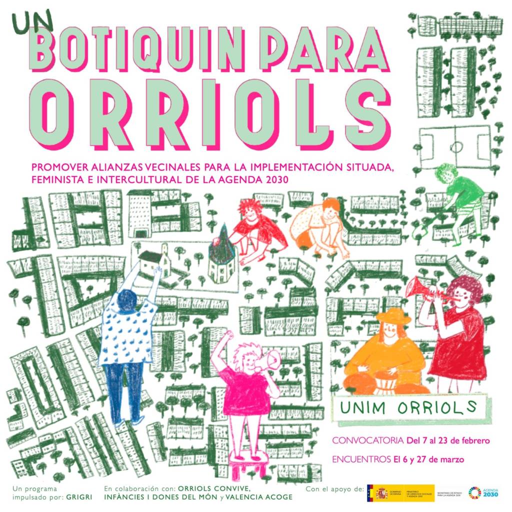 🗣En estos momentos difíciles, de guerra, de cambio climático peligroso y en lo local de problemas en el barrio de Orriols, os animamos a que nos juntemos este domingo 6 de marzo a las 12 h del mediodía en la plaza de la Ermita de Orriols para construir colectivamente el barrio que queremos.
                                                                                                                                                                                    🧐 En el cártel que os adjuntamos podéis ver algunas de las propuestas que han realizado entidades y vecinos y vecinas para desarrollarlas y hacerlas realidad. Te invitamos a acompañarnos y a hacerlas realidad con nosotros/as. 
                                                                                                                                                                              🤝Juntos y juntas por un barrio y mundo más humano y justo.
                                                                                                                                                                                 👥 Esta iniciativa está respaldada por las entidades GRIGRI, Orriols Convive, València Acull, Infàncies i Dones del Món